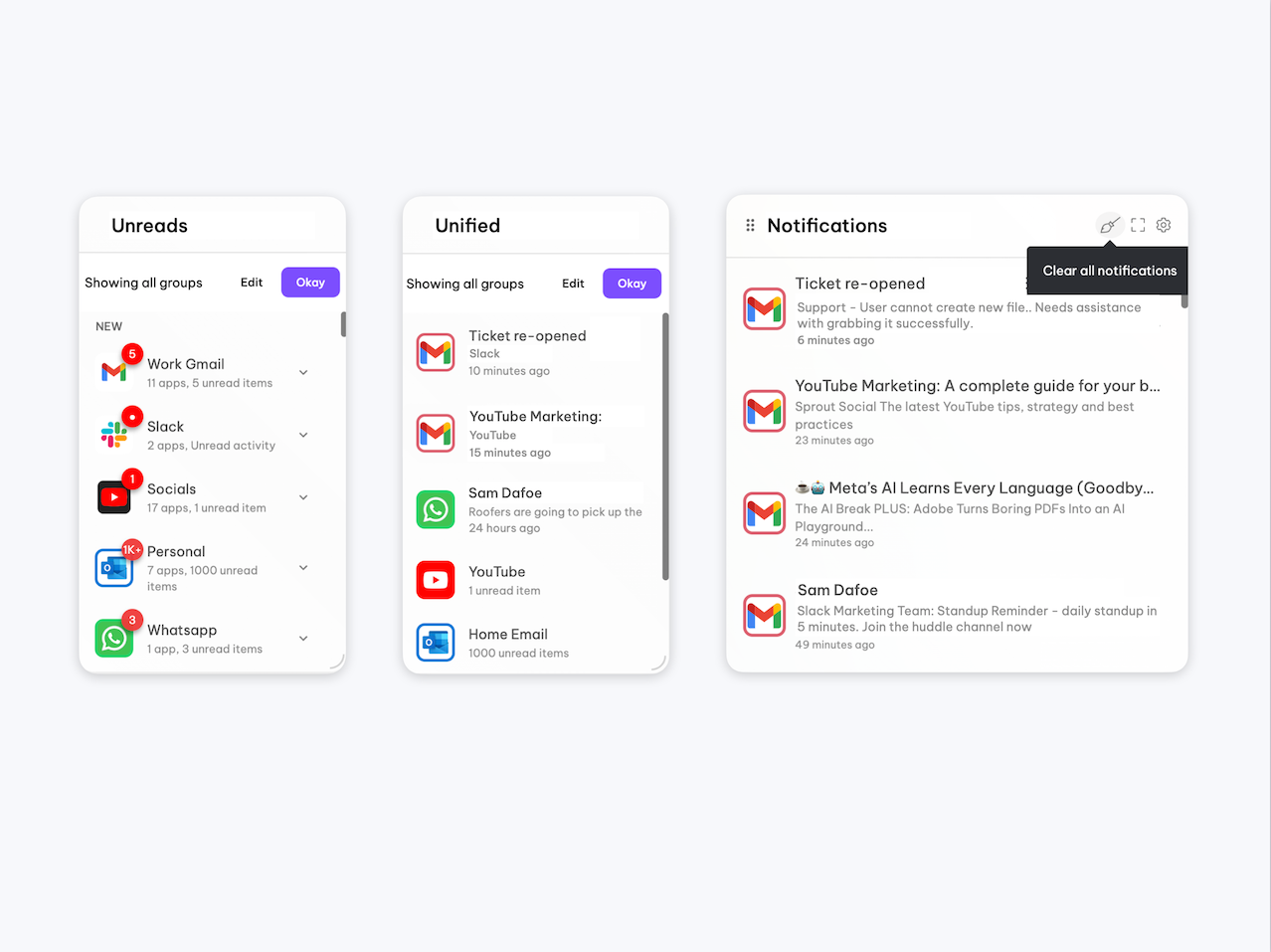 Widget: Unreads & Notifications