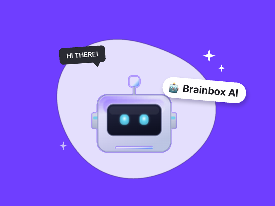 Brainbox AI robot on a purple background